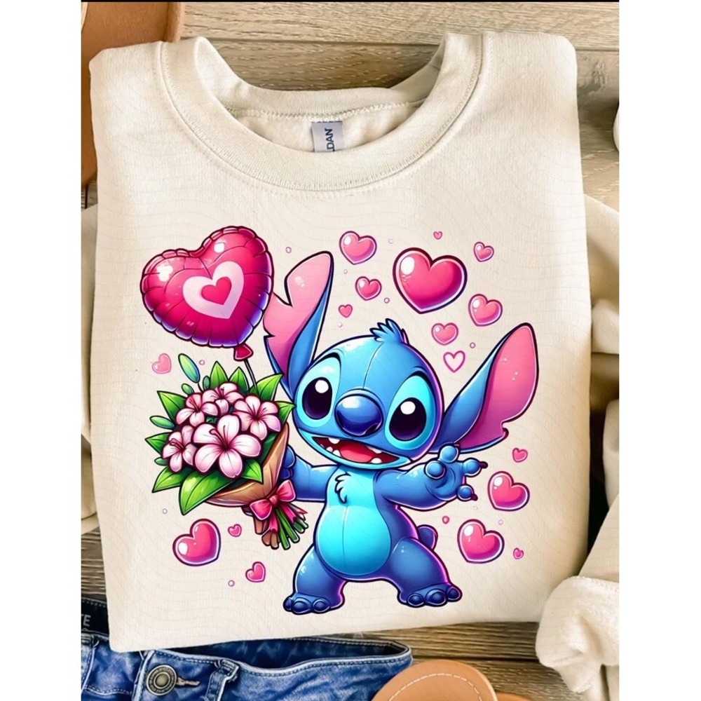 DInsey Stitch Valentines Sweatshirt Beige‎ Size Medium